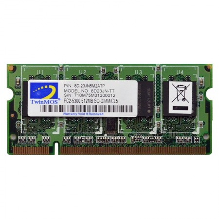 TwinMOS 512MB DDR2 667Mhz használt notebook memória