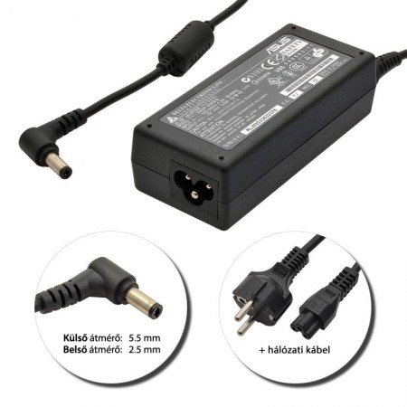 Asus 19V 3.42A (65W) 5.5x2.5mm gyári új töltő