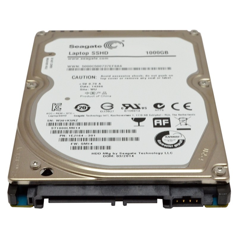 Seagate 1TB 5400RPM 64MB SATA 9,5MM Laptop Thin SSHD 8GB Flash ST1000LM014 - Disque Hybride