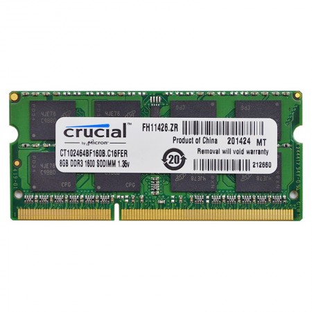 Crucial 8GB DDR3 1600MHz notebook memória