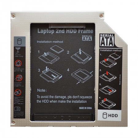 SATA 2nd HDD/SSD caddy, második winchester beépítő keret (12.7mm)