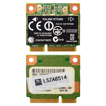 Ralink RT5390, 670691-001 HP használt 802.11b/g/n mini PCI-E Wifi kártya