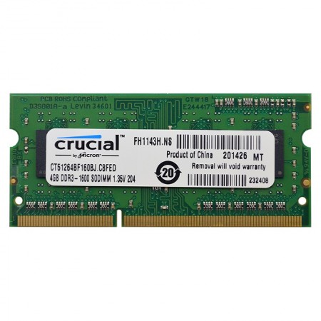 Crucial 4GB DDR3L 1.35V 1600MHz notebook memória