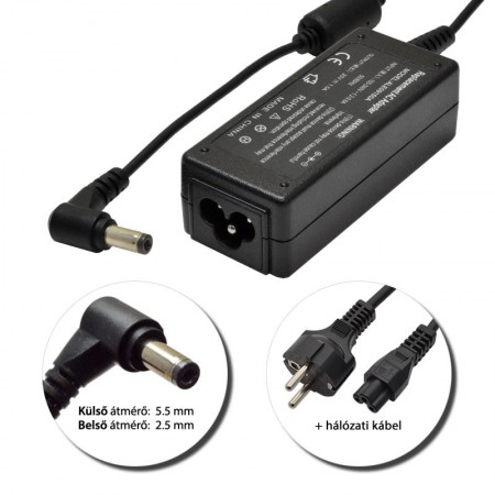 Lenovo 20V 1.5A (30W) fekete utángyártott új netbook töltő