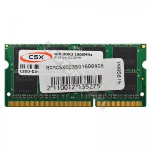 CSX 4GB DDR3 1600MHz notebook memória