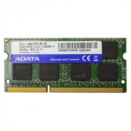 ADATA 8GB DDR3L 1.35V 1600MHz notebook memória