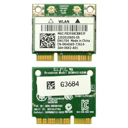 Broadcom BCM943142HM használt 802.11n mini PCI-E Wifi + Bluetooth kártya