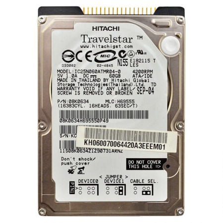 Hitachi HTS541060G9AT00 60GB IDE 2,5