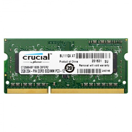 Crucial 2GB DDR3L 1600MHz notebook memória