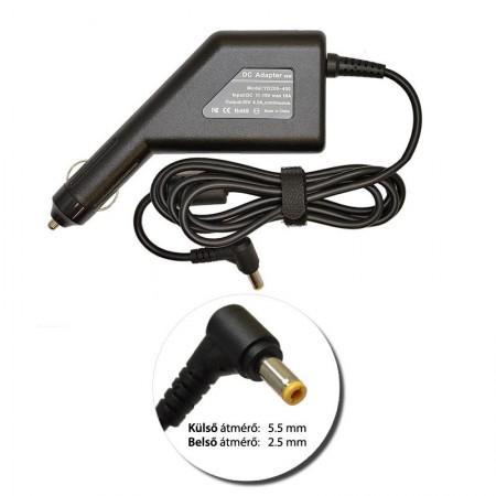 Fujitsu-Siemens 20V 4.5A (90W) utángyártott új autós, szivargyújtós laptop töltő