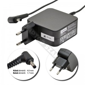 Lenovo 20V 2.25A (45W) 4.0x1.7mm gy&aacute;ri &uacute;j t&ouml;ltő 