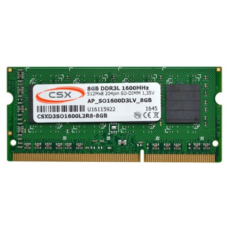 CSX 8GB DDR3L 1.35V 1600MHz notebook memória