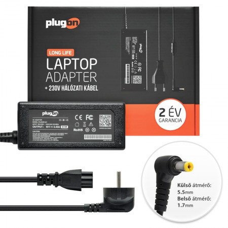 Acer 19V 3.42A (65W) töltő