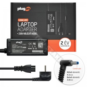 HP 19.5V 3.33A (65W) v&eacute;kony center-pin t&ouml;ltő
