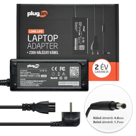 HP 19.5V 3.33A (65W) sleekbook/ultrabook töltő 