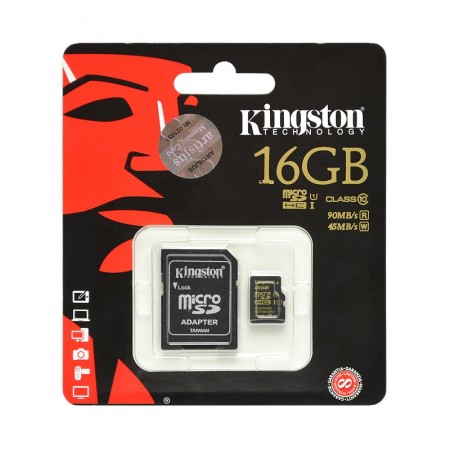 Kingston 16 GB microSDHC memóriakártya, Class 10