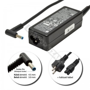 HP 19.5V 2.31A (45W) v&eacute;kony center-pin haszn&aacute;lt gy&aacute;ri t&ouml;ltő