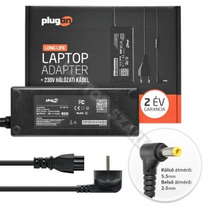 PlugOn 19V 6.3A (120W) laptop hálózati töltő