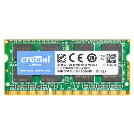 Crucial 8GB DDR3L 1.35V 1600MHz notebook memória