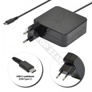Asus 20V 3.25A // 5V 3A (65W) USB-C (Type-C) gy&aacute;ri &uacute;j t&ouml;ltő
