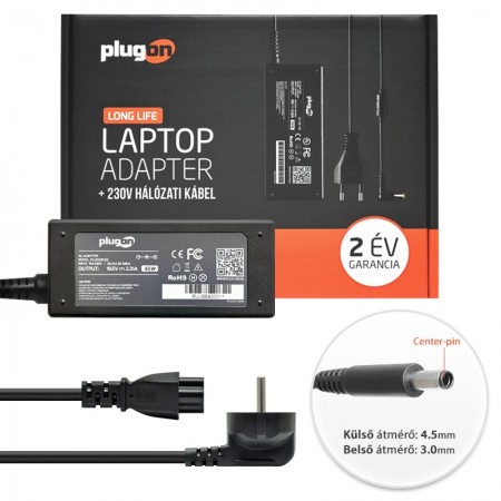 Dell 19.5V 2.31A (45W) 4.5x3.0mm töltő
