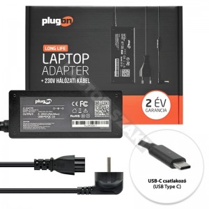 Lenovo 20V 3.25A // 15V 3A // 9V 2A // 5V 2A (65W) USB-C (Type-C) t&ouml;ltő