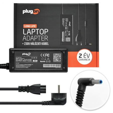 HP 19.5V 2.31A (45W) vékony center-pin töltő