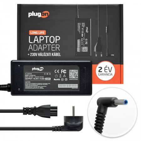 HP 19.5V 4.62A (90W) vékony center-pin töltő