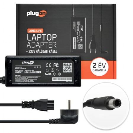 Dell 19.5V 3.34A (65W) 7.4x5.0mm laptop töltő