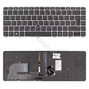 901042-211 gy&aacute;ri &uacute;j magyar ez&uuml;st-fekete h&aacute;tt&eacute;rvil&aacute;g&iacute;t&aacute;sos laptop billentyűzet