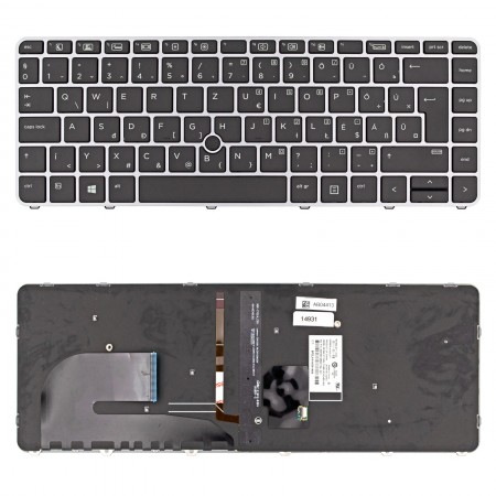 901042-211 gyári új magyar ezüst-fekete háttérvilágításos laptop billentyűzet