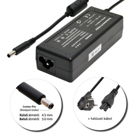 Dell 19.5V 2.31A (45W) 4.5x3.0mm töltő