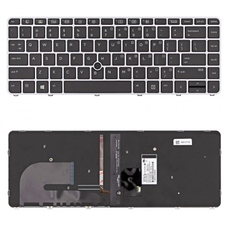 901042-001 gyári új angol ezüst-fekete háttérvilágításos laptop billentyűzet