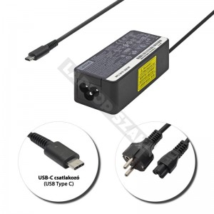 Lenovo 20V 2.25A // 15V 3A // 9V 2A // 5V 2A (45W) USB-C (Type-C) gy&aacute;ri &uacute;j t&ouml;ltő