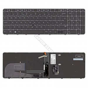 HP EliteBook 755 G4 821157-031 gyári új angol fekete-szürke háttérvilágításos laptop billentyűzet
