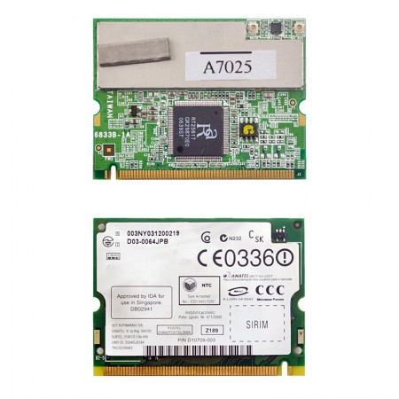 6833B-1A  802.11b/g mini PCI wifi kártya