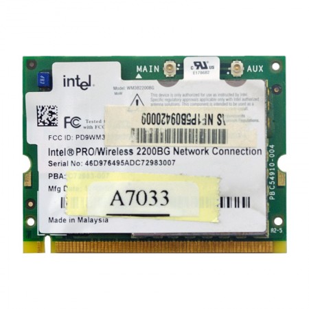 Intel 2200BG 802.11b/g mini PCI wifi kártya