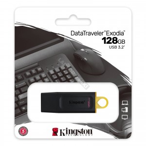 Kingston DataTraveler Exodia USB 3.2 fekete-s&aacute;rga pendrive - 128GB (DTX/128GB)