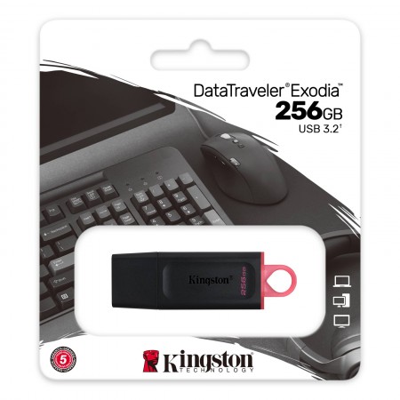 Kingston DataTraveler Exodia USB 3.2 fekete-piros pendrive - 256GB (DTX/256GB)