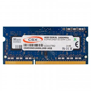 CSX 4GB DDR3L 1600MHz 1.35V notebook memória