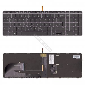 HP EliteBook 755 G4 821157-BA1 gyári új, szlovén fekete-szürke háttérvilágításos laptop billentyűzet