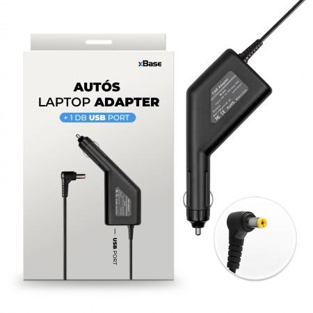 Acer 19V 4.74A (90W)  utángyártott új autós, szivargyújtós töltő