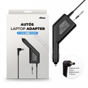 Asus 19V 2.37A (45W) 4.0x1.35mm ut&aacute;ngy&aacute;rtott &uacute;j aut&oacute;s, szivargy&uacute;jt&oacute;s laptop t&ouml;ltő