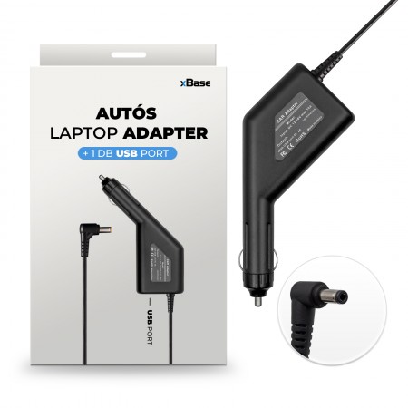 Lenovo 20V 3.25A (65W) IdeaPad utángyártott új autós, szivargyújtós laptop töltő