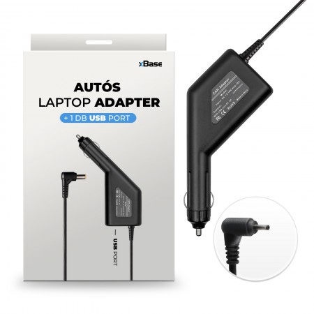 Asus 19V 2.1A (40W) utángyártott új autós, szivargyújtós laptop töltő