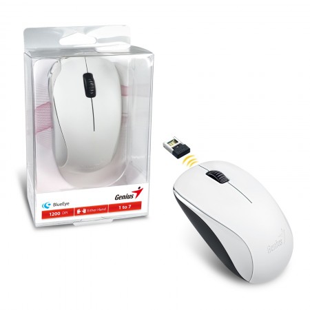 Genius NX-7005 BlueEye vezeték nélküli fehér optikai egér