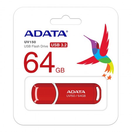 ADATA UV150 USB 3.2 pendrive piros - 64GB (AUV150-64G-RRD)