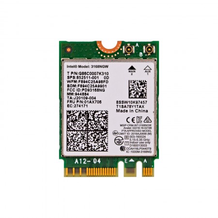 Intel Dual Band Wireless-AC 3168 wifi kártya (M.2 2230)