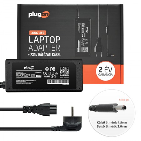 Dell 19.5V 6.67A (130W) 4.5x3.0mm töltő