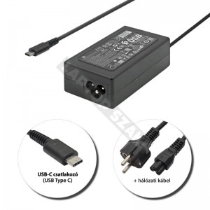 HP 20V 4.5A / 15V 5A / 12V 5A / 10V 5A / 9V 3A / 5V 3A (90W) USB-C (Type-C) gy&aacute;ri &uacute;j t&ouml;ltő